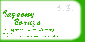 vazsony boruzs business card